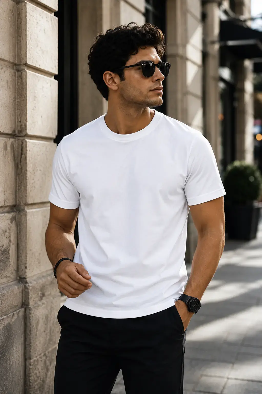 Men’s White Regular Fit T-Shirt – 100% Cotton Soft & Comfortable Casual Everyday Tee 180 GSM